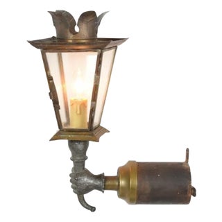 Mid-Century Style Handmade Brass Wall Sconce, 1980s For Sale