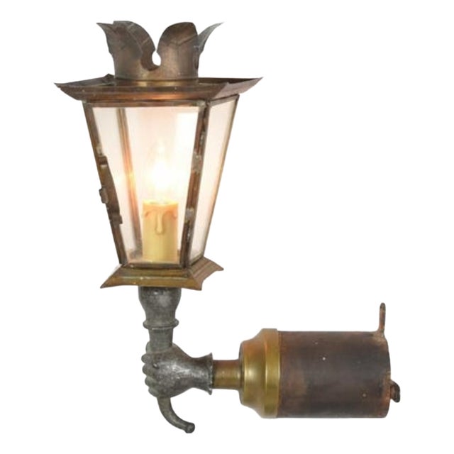 Mid-Century Style Handmade Brass Wall Sconce, 1980s For Sale