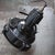 Vintage Dutch Industrial Black Enamel Clear Glass Pendant Spotlight, 1920s For Sale - Image 6 of 8