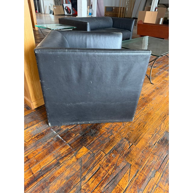 Gary Lee for Niedermeier Black Leather Architectural Armchair, Mid-1990s For Sale - Image 12 of 13