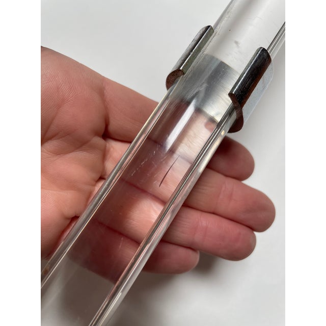 Metal 1970s Knoll Crylicord Chrome and Lucite Corded Sconce For Sale - Image 7 of 9