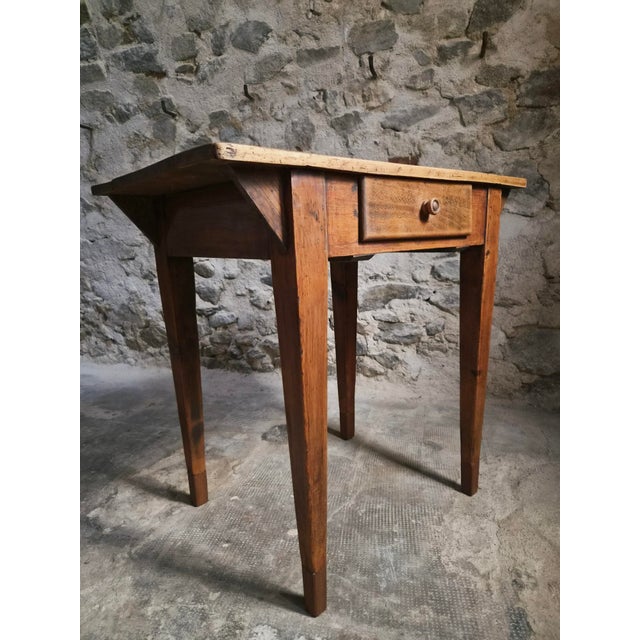 Antique French Worktable and Bistro Chair, 1900s and 1950, Set of 2 For Sale - Image 15 of 18