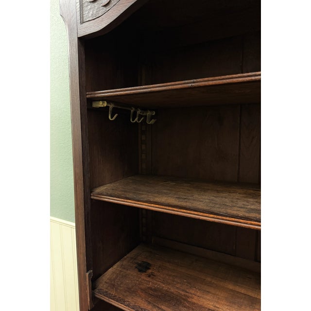 Antique French Louis XV Style Armoire Cupboard Linen Cabinet Bonnetiere Oak For Sale - Image 10 of 18