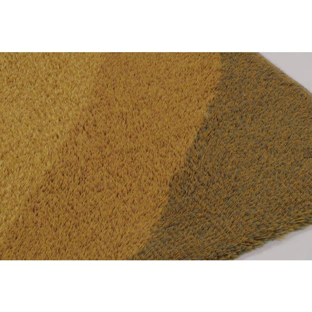 Mid-Century Modern Vintage Swedish Rya Rug With Tonal Yellow-Gold Geometric Shards - Rug & Kilim For Sale - Image 3 of 9