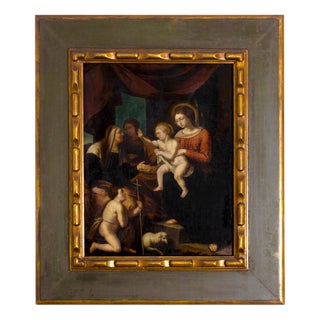 Adoration of the Child, 1800s, Oil, Framed For Sale
