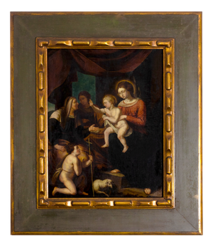 Adoration of the Child, 1800s, Oil, Framed