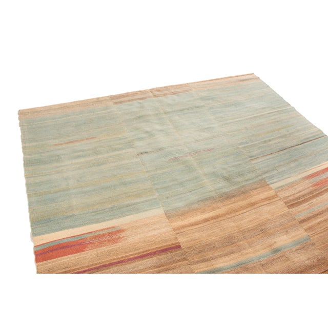 Modern 2010s Vintage Persian Beige and Brown Multicolor Wool Kilim by Rug & Kilim For Sale - Image 3 of 7