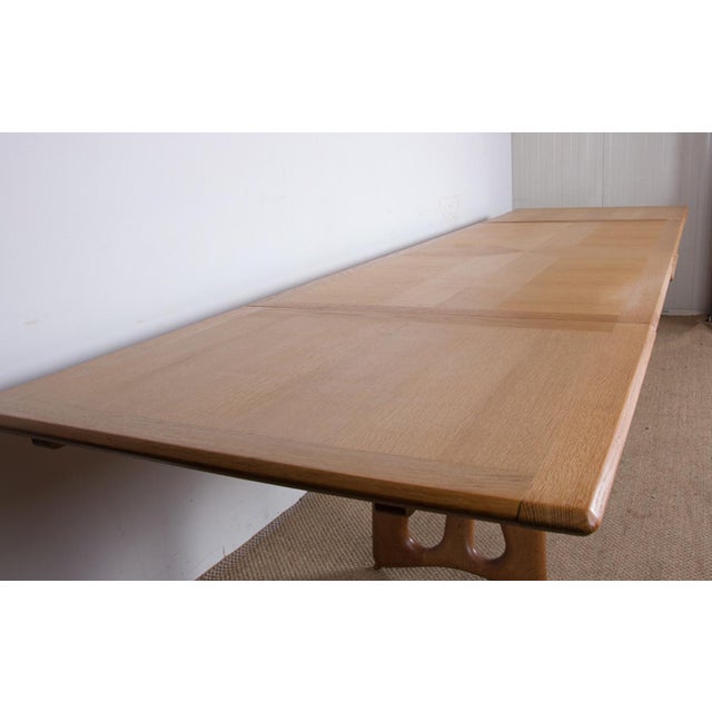 Large Extendable Dining Table in Oak by Guillerme et Chambron for Votre Maison, 1960s For Sale - Image 13 of 18