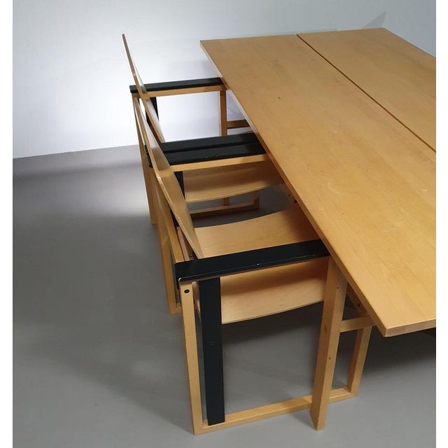 Wood Finnish Dining Table and Chairs by Simo Heikkilä Pentik, 1980s, Set of 5 For Sale - Image 7 of 18