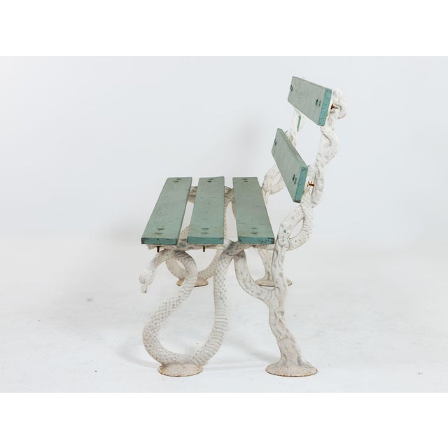 Iron Serpent and Twig Garden Bench, English Mid 20th C. For Sale - Image 10 of 16