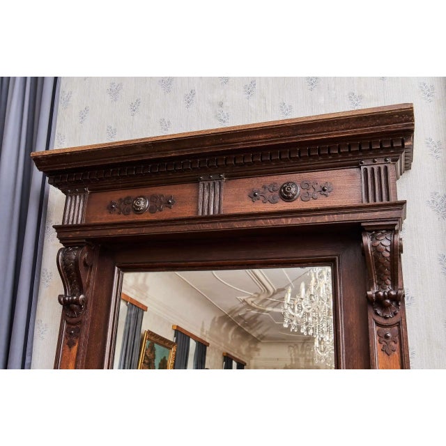 Brown Monumental Mirror in Neo-Renaissance Style For Sale - Image 8 of 10