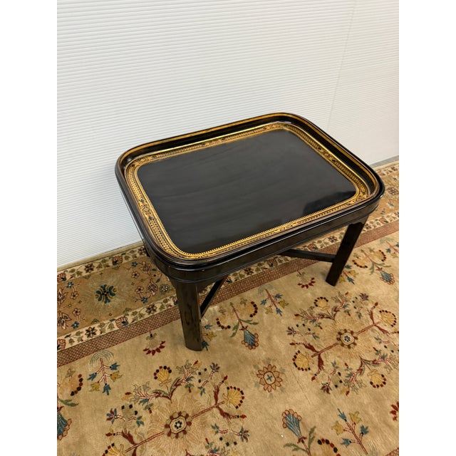English Black + Gold Tray Table, 19th Century For Sale - Image 9 of 12