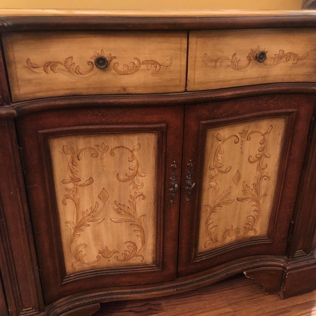 Art Nouveau French Style Gold Painted Serpentine Demi Cabinet For Sale - Image 3 of 8