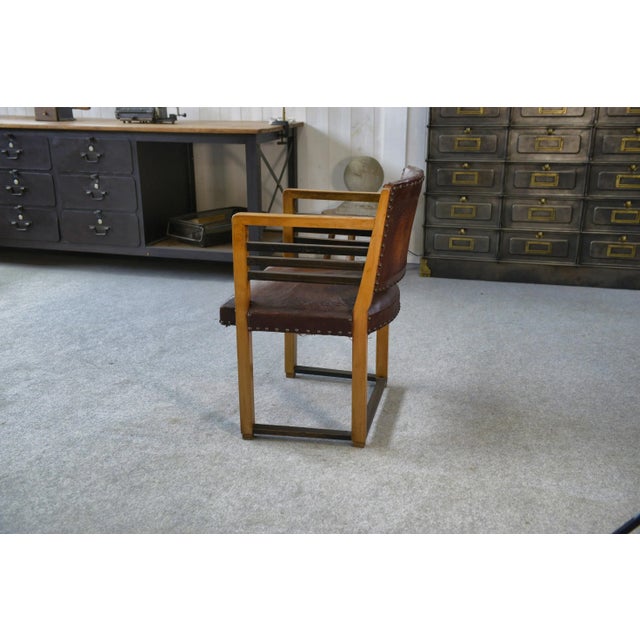Modern Leather Armchair, 1940s For Sale - Image 6 of 10