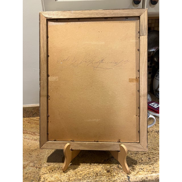 Vintage Paint by Number Oil Under Glass Back Signed. 18” 1/4 x 14”