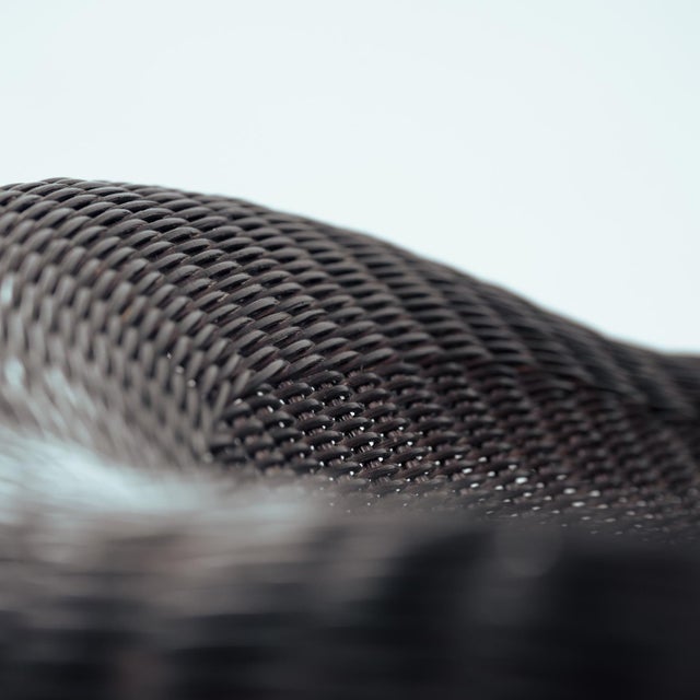 Set of Sculptural Rattan Tripod Armchairs, 1980s For Sale - Image 15 of 18