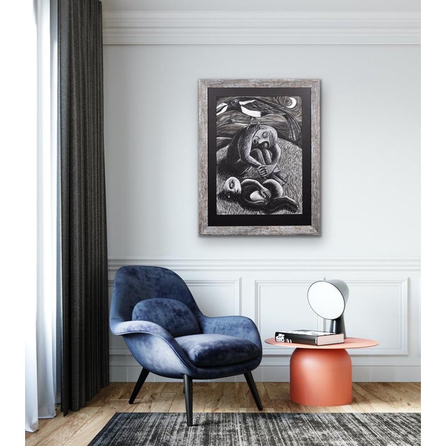 Julian Ruddock, The Thief, Pastel on Paper, 1980s, Pastel For Sale - Image 17 of 18