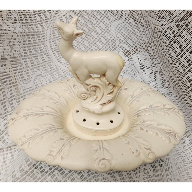 Beautiful Redwing Pottery piece #526. Perfect centerpiece for a room in Mid-century or romantic style. The faux flowers...