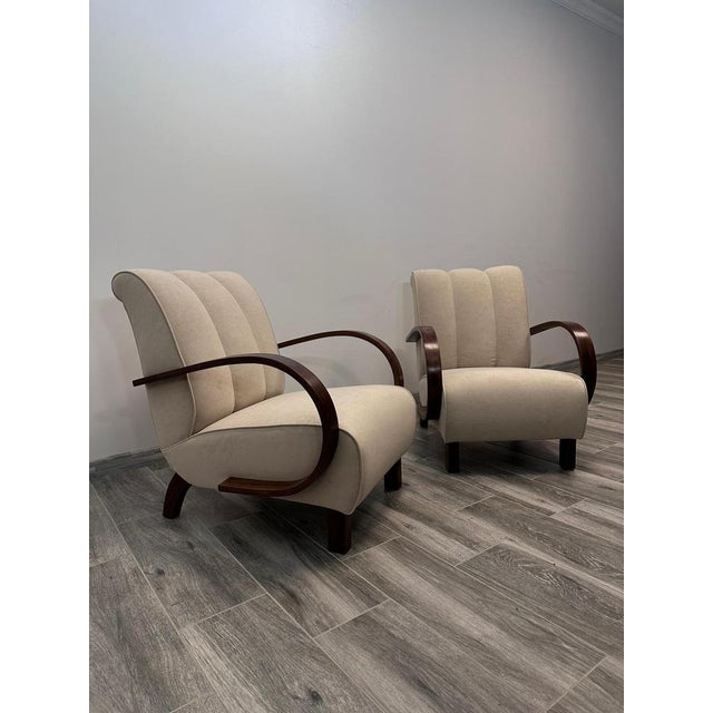 Set of Armchairs attributed to Jindrich Halabala for Up Závody, 1960s, in Restored conditions. Designed 1960 to 1969 This...