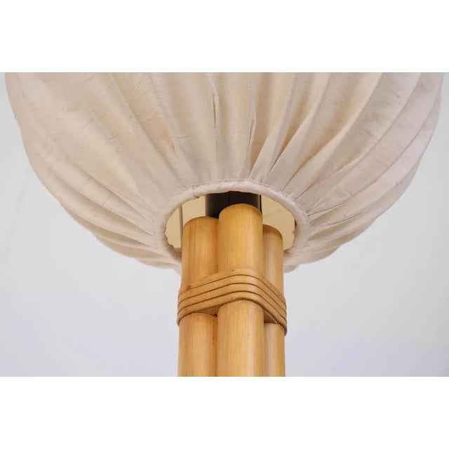 Wood Model G-105 Floor Lamp in Bamboo attributed to Bergboms, Sweden, 1970s For Sale - Image 7 of 11
