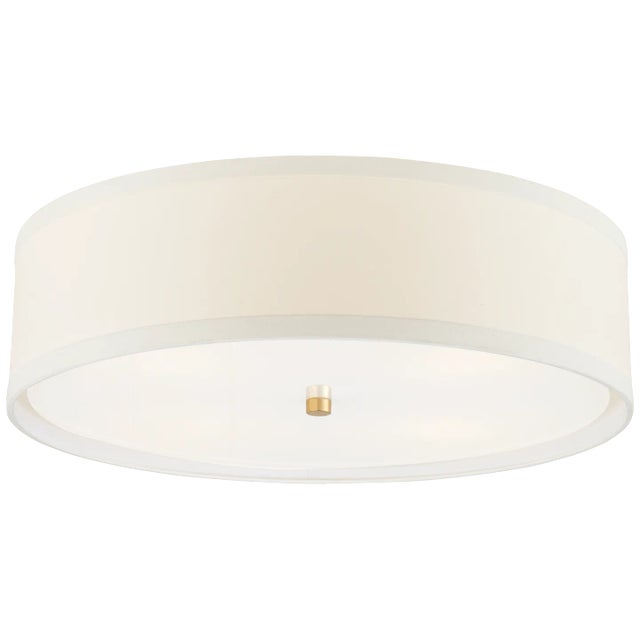 Walker Large Flush Mount in Gild with Cream Linen Shade Designer: kate spade new york Canopy: 8.75" Round Mounting: Flush...