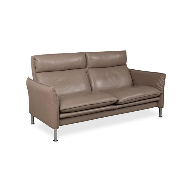 Brown Taupe Leather Porto Armchairs and Ottomans with Manual Function from Erpo, Set of 5 For Sale - Image 10 of 18