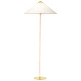 Paavo Tynell Model '9602' Brass and Rattan Floor Lamp For Sale