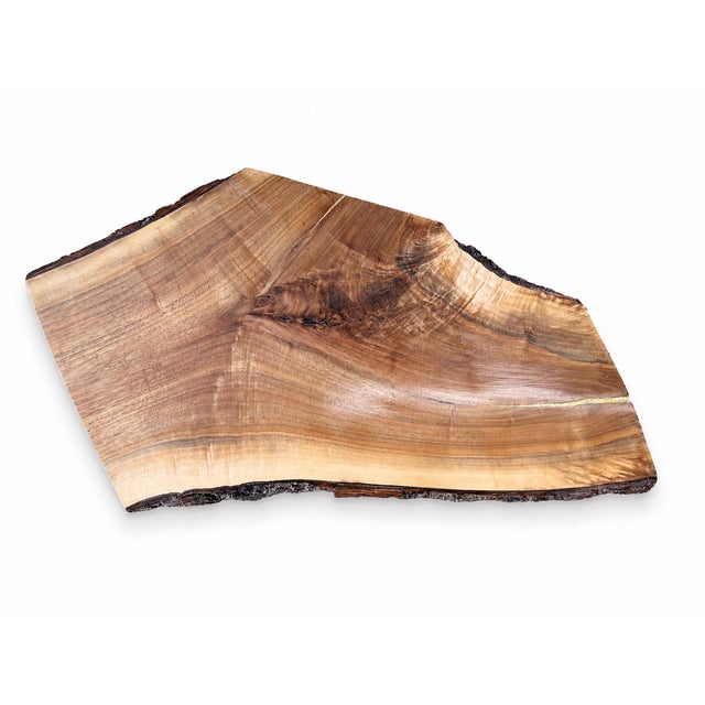 Late 20th Century Late 20th Century One-of-a-Kind Live Edge Burl Wood Side Table With Sculptural Chrome Legs For Sale - Image 5 of 6