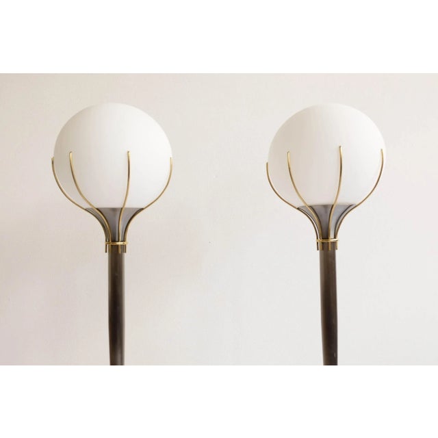 Italian Aluminum and Brass Floor Lamps from Esperia, 1960s, Set of 2, in Good conditions. Designed 1960 to 1969 This piece...
