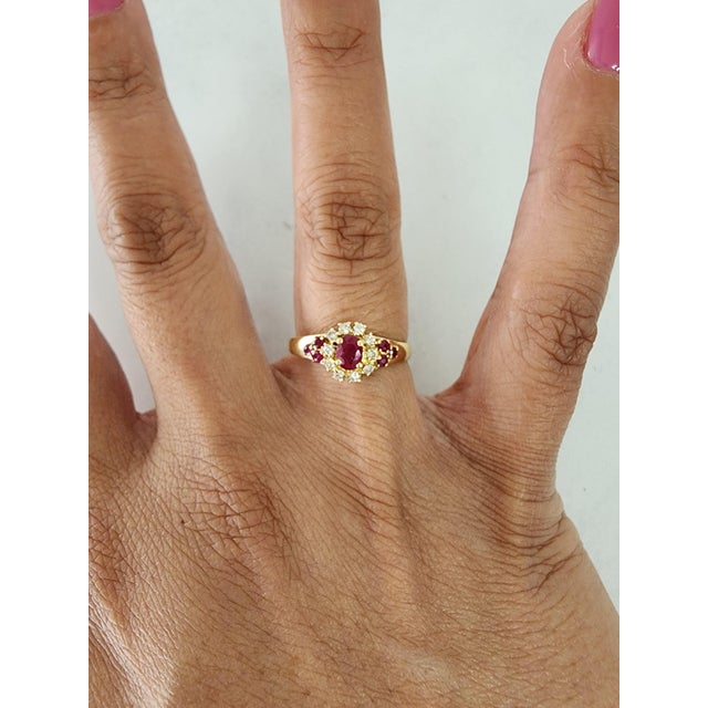 ♥ Ring Summary ♥ Main Stone: Ruby & Diamond Approx. Carat Weight: 65cttw Ruby Carat Weight: .50ct Stone Cut: Oval & Round...