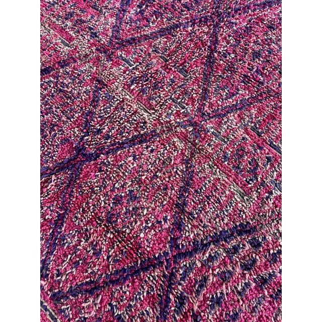 Pink Vintage Moroccan Boujad Wool Rug - Handwoven Berber Carpet For Sale - Image 8 of 8