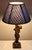 Vintage Table Lamp with Gold-Patinated Putto Base and Fabric Shade from Lamplove, 1970s For Sale - Image 3 of 9