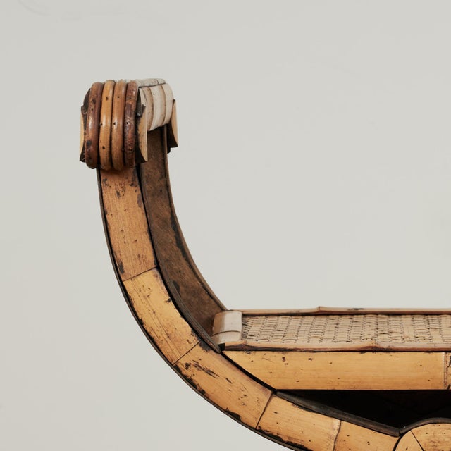 Asian Vintage Asian Bamboo and Grasscloth Bench For Sale - Image 3 of 13
