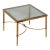 French Modern Square Cocktail or Coffee Low Table of Brass With Smoked Glass Top For Sale