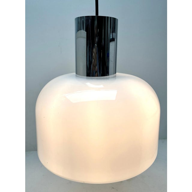 Mid-Century Modern Blown Glass Pendant Suspension Fixture from Glashütte Limburg, 1965 For Sale - Image 3 of 11