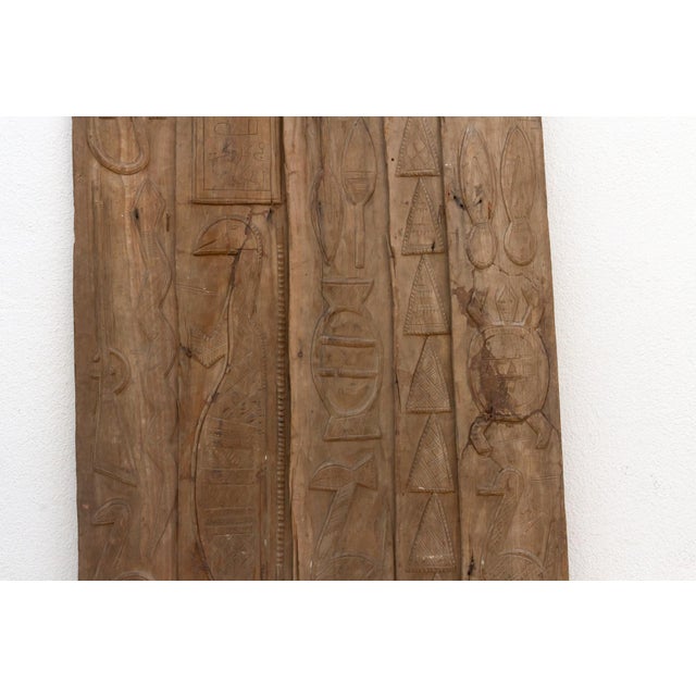 8" Tall Carved African Nupe Door Gate For Sale - Image 4 of 8