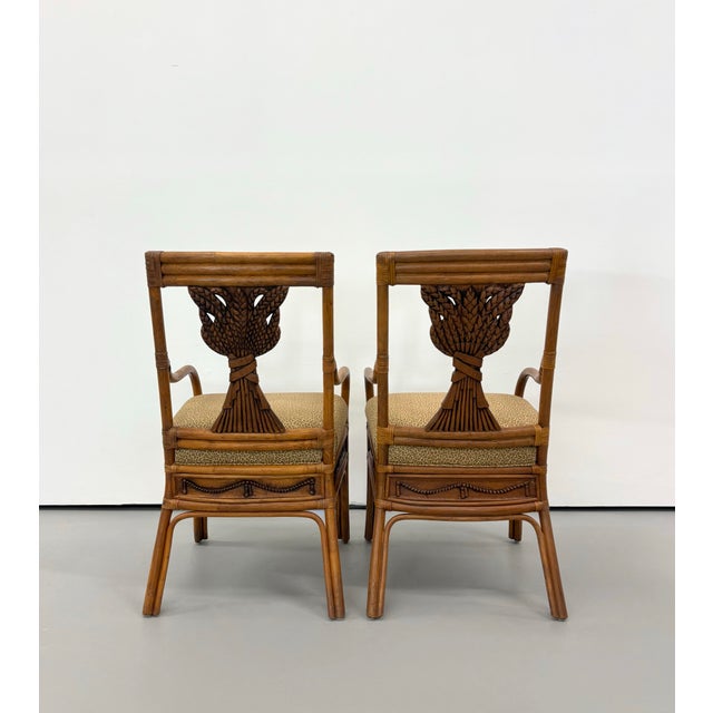 Vintage Rattan Wheat Back Bentwood Chairs For Sale In West Palm - Image 6 of 7