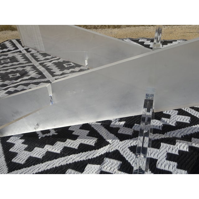 Glass Coffee Table with Acrylic Glass Base For Sale - Image 10 of 16