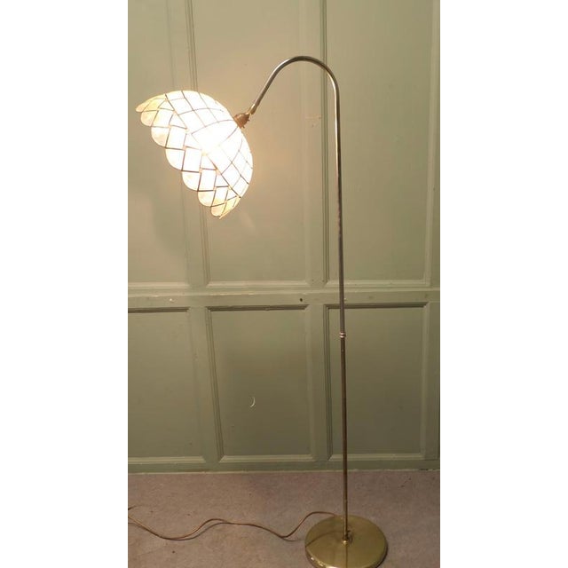Edwardian Floor Standing Brass Reading Lamp, 1930s For Sale - Image 4 of 6