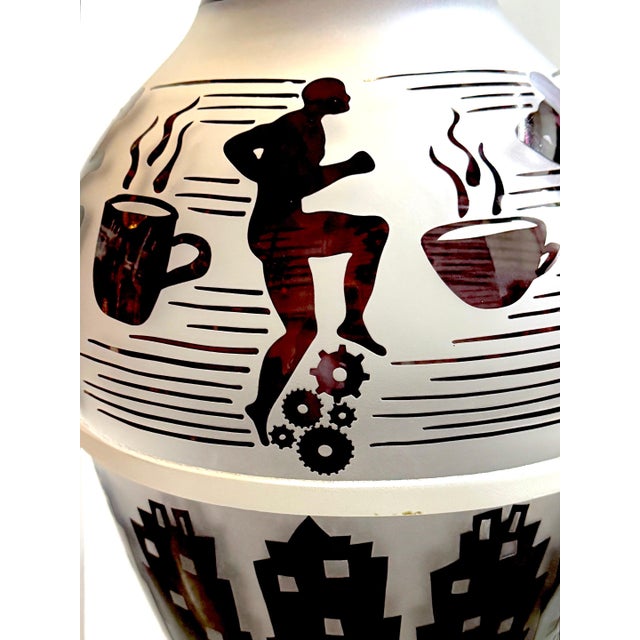 Momentum: Cameo Glass Amphora Vase & Stand by Duncan McClellan Two Pieces the Art Glass/Cameo Glass Vase and White...