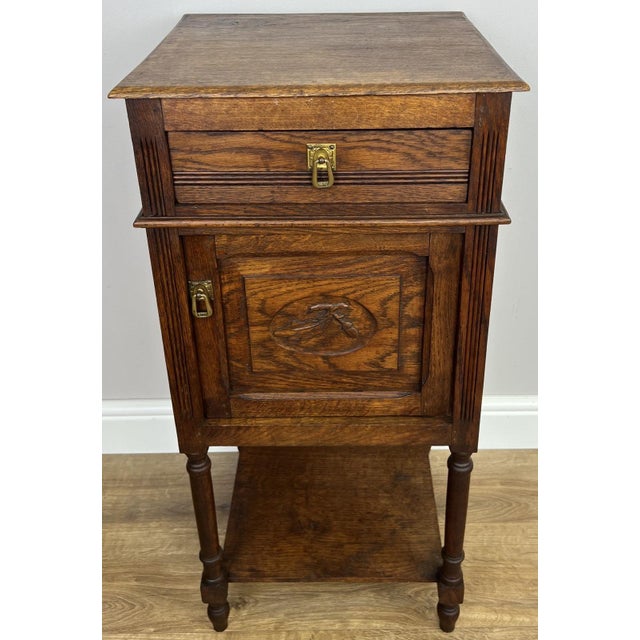 Antique French Oak Carved Nightstand For Sale - Image 15 of 15