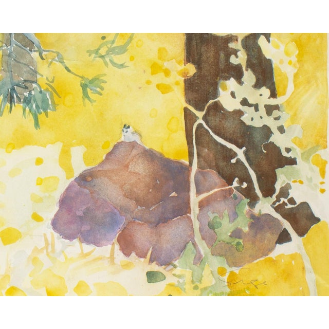 Contemporary 1984 “Chipmunk Flagstaff” Watercolor Painting by Walter Sorge For Sale - Image 3 of 7