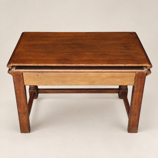 Circa 1940s English Jacobean Revival Oak Child’s Desk / Side Table by Castle Furniture For Sale - Image 10 of 11