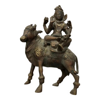 Antique Indian Bronze Sculpture of God of Shiva For Sale