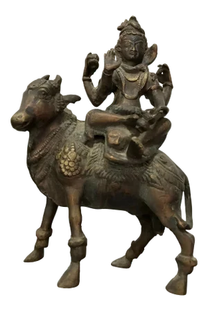 Antique Indian Bronze Sculpture of God of Shiva