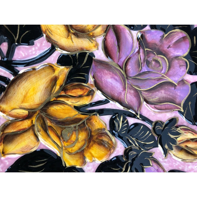 A fine and very decorative 20th century French Majolica platter. Perfect vintage condition. Marked Vallauris.