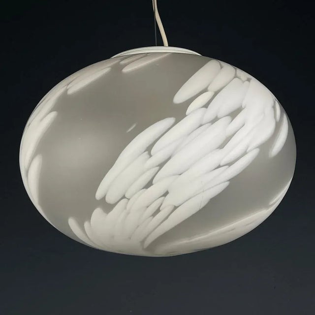 1970s Vintage Swirl Murano Glass Pendant Lamp in Vetri Murano, Italy, 1970s For Sale - Image 5 of 11