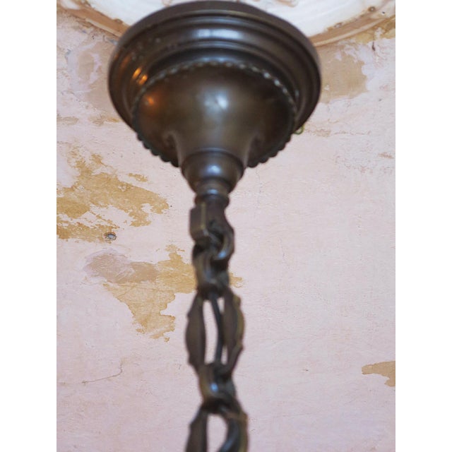 White Bronze and Alabaster Figural Chandelier For Sale - Image 8 of 12