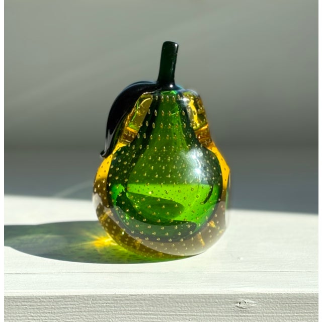 "Rare and Beautiful Color" Murano Mid Century 1950's Art Glass Apple and Pear Bookends For Sale In Boston - Image 6 of 11