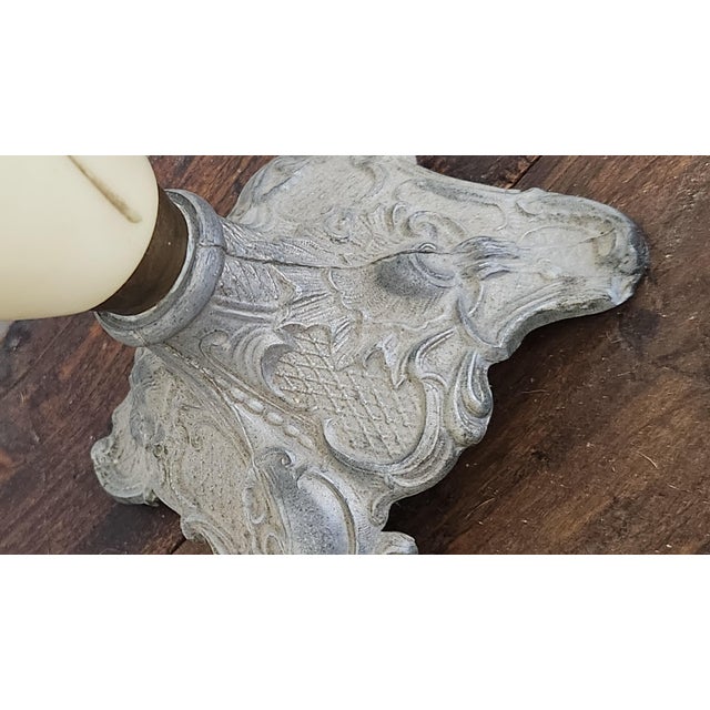Circa 1900 Victorian Rococo Revival Pink Rose Porcelain & Spelter Mantel Ewer For Sale - Image 14 of 18